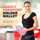 Passport Holder Family RFID Travel Document Organizer for Women Waterproof Passport Wallet Men Portable Case for Cards, Boarding Pass, ID, Money, Tickets with Zipper