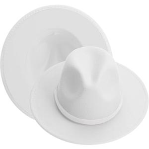 KUJUHA Women Men Wide Brim Fedora Hat, Large-X-Large
