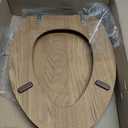 Mayfair Natural Oak Veneer Toilet Seat with Chrome Hinges, Elongated, Wood