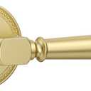 Amerdeco 1 Pack Brushed Gold Privacy Door Handles, Gold Interior Door Knobs,Heavy Duty Door Lever for Bedroom and Bathroom, Reversible Keyless for Right & Left Side AM0034
