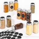 12Pcs Spice Jars with Label, 4oz Empty Square Seasoning Containers, Spice Jars with Shaker Lids, Small Spice Bottles for Salt, Herbs, Sugar, Pepper, Seasoning Jars for Spice Rack, Cabinet, or Drawer (silver)