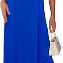 PRETTYGARDEN Halter Dresses for Women 2026 Elegant Classy Spring V Neck Tie Backless Summer Wedding Guest Cocktail Midi Dress M