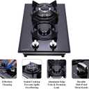 12-inch Gas Cooktop, 2 Burners Built-in Gas Stove Top, Max 12250BTU NG/LPG Convertible Stainless Steel Cooktops, RV, Apartment