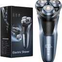 Electric Razor for Men, Electric Shaver for Men Face, Waterproof Wet Dry Rechargeable with Pop Up Trimmer Blue