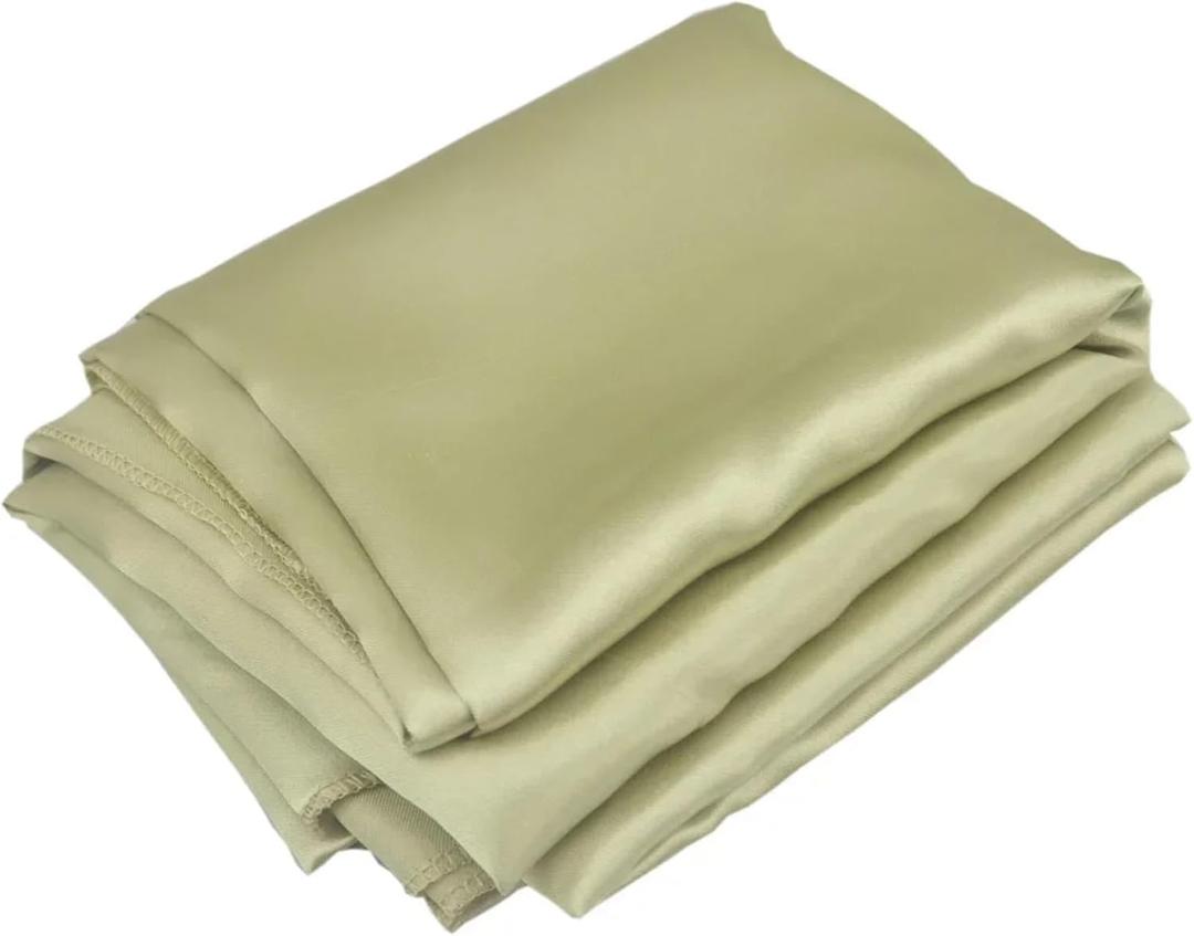Satin Tablecloth Home Table Cover Wedding Banquet Birthday Cloths for Dining Room for Wedding Banquet Table Decoration(Light Brown,Round275cm)