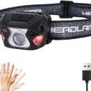 Outdoor Head Lamp, Rechargeable Type-C, 6Modes, 1000+ Lumens, IPX5 Waterproof Flashlight, 12 Hour Continuous Lighting Ideal for Camping Flashlights, Reading, Sports, Running, Hiking, Fishing