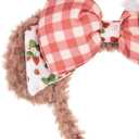 A Miaow Shellie Bear Cookie Dog Headband Chef Hat Bow Animal Headpiece Strawberry Flower Hairband Hair Accessory for Women (Strawberry May)