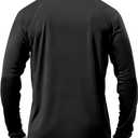 Roadbox Mens UPF 50+ UV Sun Protection Shirts Outdoor Long Sleeve SPF Rash Guard for Fishing Hiking Swimming Running (Black, L)