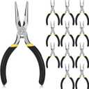 Mini Needle Nose Pliers 12 Pack Small Long Nose Pliers with Wire Cutters, Spring Loaded Thin Needle Nose Pliers, Precision Pliers Set for Crafts/Jewelry Making/Tiny Project