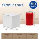 Mefleet 4x4x4" Shipping Boxes 50 Pack - Small Corrugated Cardboard Square Mug Mailing Box Packaging for Small Business - White Mailer Packing Supplies