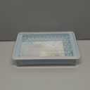 WIBIMEN Mini Ice Cube Trays, 0.55” Tiny Pebble Ice for Iced Coffee & Cocktails, Fast Chill, Easy Twist Release, Stackable with Lid & Storage Bin (2 Pack, Blue)