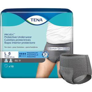 TENA ProSkin Protective Disposable Underwear Male Pull On with Tear Away Seams Large, Maximum, 18 Ct