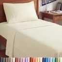 Twin XL Size 3 Piece Sheet Set - Comfy Breathable & Cooling Sheets - Hotel Luxury Bed Sheets for Women & Men - Deep Pockets, Easy-Fit, Soft and Wrinkle Free Sheets - Off White Oeko-Tex Bed Sheet Set
