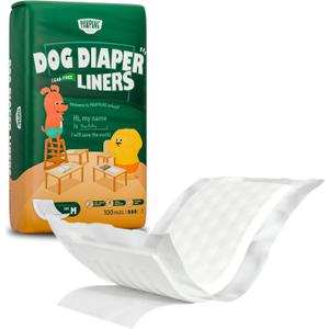 Disposable Dog Diaper Liners Booster Pads for Male & Female Dogs, 100ct, 4 Sizes Options, Doggie Diaper Inserts fit Most Types of Dog Diapers - Pet Belly Bands & Male Wraps (Medium (100 ct))