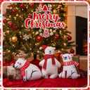 3 Pcs Christmas Throw Pillows Gift Xmas Tree Snowman Santa Gingerbread Man Polar Bears Decorative Stuffed Pillows Plush Cushion for Winter Holiday Party Home Sofa Couch Bed Bedroom (Lovely)