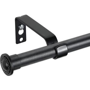 YeYeBest Curtain Rod - 48" to 84" for Windows Long Curtain Rod Set - Modern Simplicity Dcor Style 5/8 Inch Metal Pole - Heavy Duty Drapery Rods with Brackets - Black (28-93'')