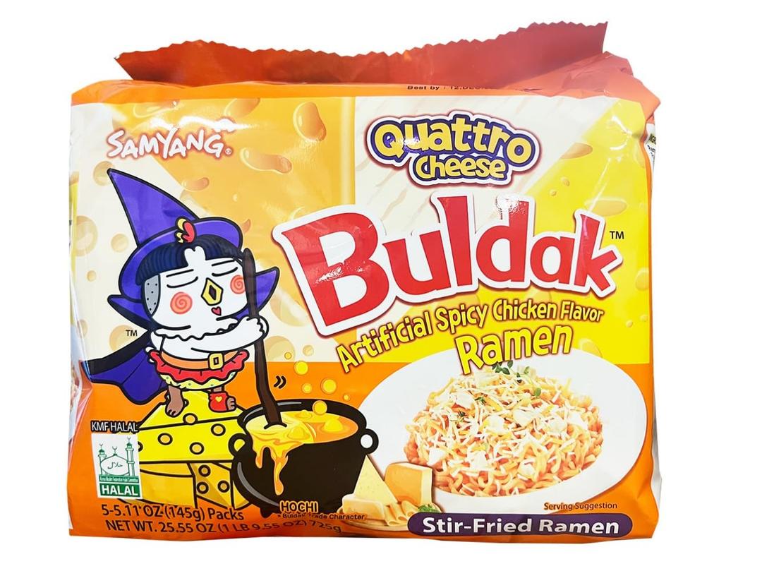 Samyang Quattro Cheese Flavor Buldak Ramen Pack of 5 (EXP 06/11/26)