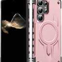 for Samsung Galaxy S25 Ultra Case.Hard Phone Cover with Strong Magnetic Heavy Duty Protection.Reinforcement of The Four Corners.Anti-Slip Anti-Fingerprint (Rose Gold, S25 Ultra), Pack of 2