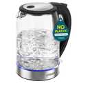 Cosori Electric Kettle, No Plastic Contact With Water, Wide Mouth For Easy Cleaning, Auto Shut Off, 1.7L Tea Kettle & Hot Water Boiler, Water Heater & Teapot, Borosilicate Glass, Black, 1500W