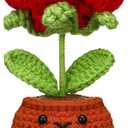 2 x Chunful Valentines Day Crochet Gift for Wife Romantic Handmade Crochet Rose Flower for Her Love Forever Gift for Valentines Day Wedding Anniversary Birthday