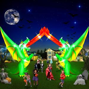 Kalolary 14FT Halloween Inflatables Archway, Giant Fire-Breathing Dragon Arch Inflatable Halloween Outdoors Blow Up Yard Decoration with Build-in Lights for Garden Yard Lawn Indoor Outdoor Decors