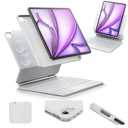 ESR for iPad Air 13 Inch Case Keyboard M4/M3/M2 (2026/2025/2024), Easy-Set Magnetic Stand, Portrait/Landscape Mode, Removable Case with Multi-Touch Trackpad, Rebound 360 Series, White