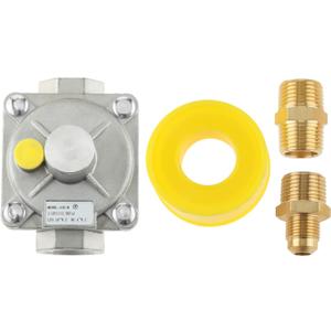 Aupoko 1/2" Gas Pressure Regulator, Natural Gas and Liquefied Interchange Pressure Regulator with 2 Brass 1/2" NPT Conversion Adapter for NG/LPG Applications