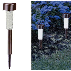 Crosslight Solar Powered Pathway Lights (4 Pack) - Stainless Steel Outdoor White LED Lights, Waterproof for Garden, Yard, Patio, Lawn, Walkway - Decorative Ground Stake Lighting | Bronze