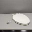 KOHLER Stonewood Quiet-Close Elongated Toilet Seat, Slow Close Design, Durable Wood, Easy Installation, Universal Fit, White Finish, K-20466-0