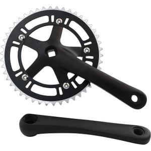 Urban Folding Bicycle Crank Set Single Tooth Disc 46T 130BCD 170mm Crankset is Suitable for Most Single Speed Bicycles (black)
