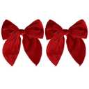 5" Red Christmas Velvet Fable Hair Bows Kids Big Velvet Ribbon Sailor Bow Alligator Clip Cheer Barrettes Hairpins Valentines New Year Gift Accessory for Toddler Teen Baby Girls