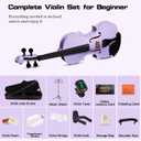 ADM Acoustic Violin for Kids Beginners, 4/4 Full Size Acoustic Violin Fiddle for Teens Students Violin Starter Kit with Hard Case, Shoulder Rest, Bow, Violin Music Stand and Strings,Purple