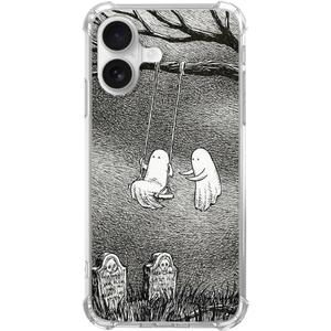 Halloween Spooky Ghosts Phone Case Compatible with iPhone 16 Plus, Tomb Yard Ghosts Phone Case for iPhone 16 Plus, Trendy TPU Bumper Phone Cover Case