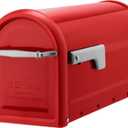 Architectural Mailboxes Chadwick Post Mount Mailbox, Red, Medium