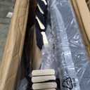 Virans Queen Bed Frame with 16" Deluxe Wingback & Charging Station, Upholstered Platform Bed with Button Tufted Storage Headboard, Dark Grey