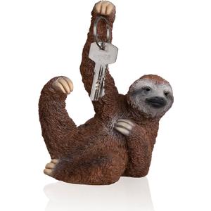 2 x Goody Products Magnetic Key Holder, Cute Magnetic Lazy Sloth Statue Keychain Securely Keep Keys and Metal Objects in Place | Best for Home, Living Room & Apartment Decor