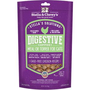 Stella & Chewy's Stellas Solutions Digestive Boost Cage-Free Chicken Dinner Mixer Freeze-Dried Raw, Protein Rich, Grain Free Cat Food 7.5 oz Bag (7.5 Ounce (Pack of 1))