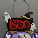 Halloween Door Decoration,Halloween Black Cat Door Sign,Bats Black Cat Wall Decor,Haunted House Wall Hanging Ghost,Spider Web Boo Ghost Wall Plaque for Outdoor Indoor Porch Yard Home Party