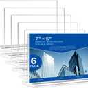 Acrylic Sign Holder 7x5, 6 Pack Clear Double Sided Table Sign Holder Horizontal Picture Frame Desktop Display Stand Plastic Paper Holder Table Tent Suitable for Restaurants Office Store Show Fair