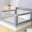 Bed Guard Rail for Toddlers - 3 Sides Safety Baby Bed Rail Guard with Reinforced Large S-Shape, Infants Height Adjustment Guardrail for Queen Size Bed -3 Pack, 78.7x78.7x59