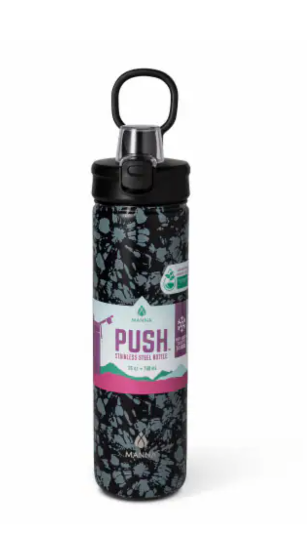 Manna™ Push™ Stainless Steel Bottle - Black