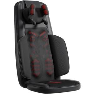 Back and Neck Massager, Gifts, Massage Seat, Shiatsu Massage Chair with Heat and Vibration for Neck, Back, Shoulders, Use at Home and Office, Black