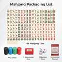 American Mahjong Tile Set, 166pcs Premium Mah Jong Tiles with Exquisite Storage Box, Include Instructions & Play-Chips, Mah Jongg Sets for Family & Friends Gatherings