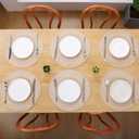 SHACOS Round Placemats Set of 6 Cotton Polyester Braided Place Mats 15 inch Heat Resistant Washable Table Mats for Kitchen Dining Party Natural Table Decor (Beige, 6)