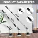 Electric Spin Scrubber- Ditch The Scrubbing! Long Handle Shower Scrubber with 9 Replaceable Heads - 2 Speed Cordless Brush Ensures Long Battery Life, Modern White Design!