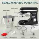HOWORK Electric Stand Mixer, 10+p Speeds Kitchen Mixers With 6.5QT Stainless Steel Bowl, Dough Hook, Wire Whip & Beater for Most Home Cooks (Black)
