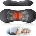 3-in-1 Smooth Triple Fusion Back Massager with Airbag & Heat | Adjustable Height for Bed & Chair | Back Support & Massage Pillow for Relaxation (Black)