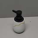 BosilunLife Automatic Foaming Soap Dispenser - Battery Operated Foam Hand Soap Electric Dispenser for Bathroom Ceramic Smart Auto Dish Soap Dispenser for Kitchen Waterproof, White,17 oz