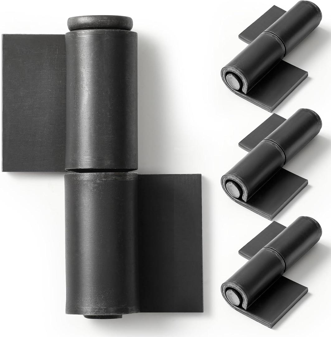 Zonon 4 Pcs 3-1/4" x 1-5/8" Heavy Duty Weld on Gate Hinges Weldable Barrel Style Steel Hinges Detachable Pin 4 Gauge Thick for Trailer Garage Industrial Doors Metal Driveway Gate
