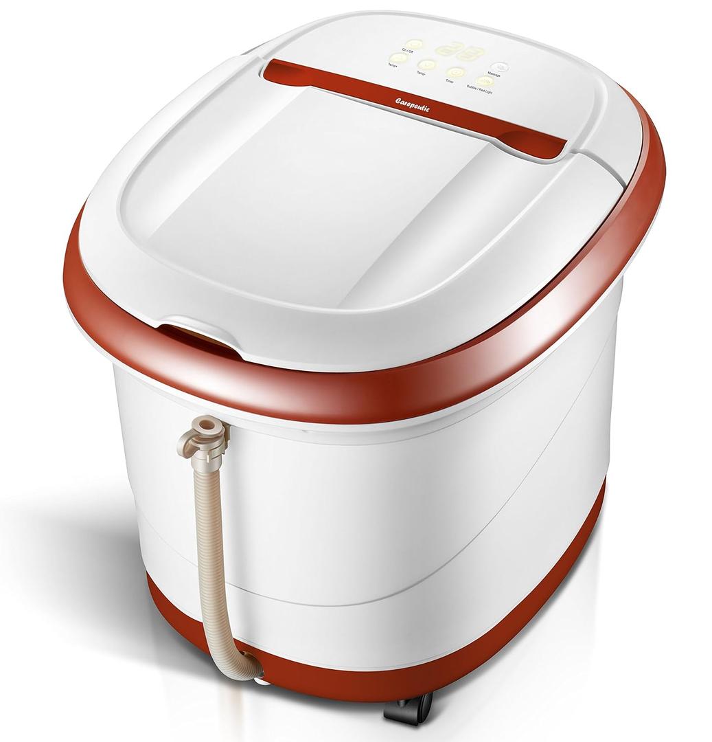 Carepeutic Touch Screen Oxy-Energized Water Jet Foot & Leg Spa Massager, Brown/White, 16 Lb